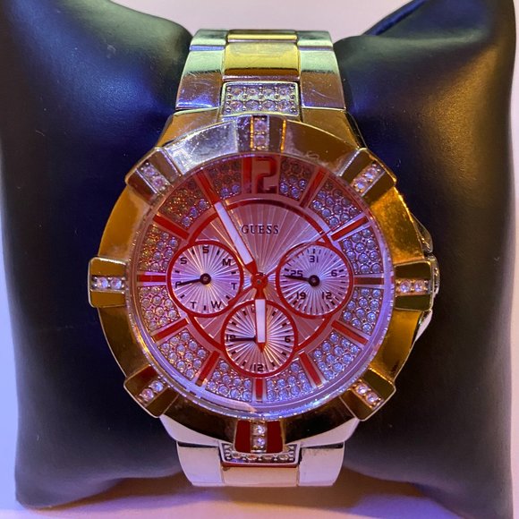 GUESS LADIES ROSE GOLD TONE MULTI FUNCTION STEEL WATCH - Picture 1 of 4